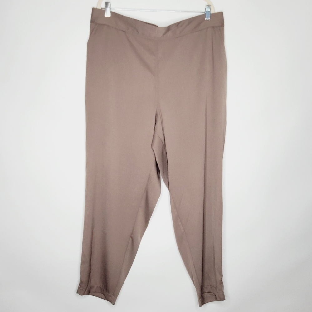 Max Studio Pull-on Pants Size 2X Stretch Waist Hi-Rise Slacks Office Relaxed NEW